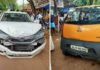 Tata Nano and honda city accident