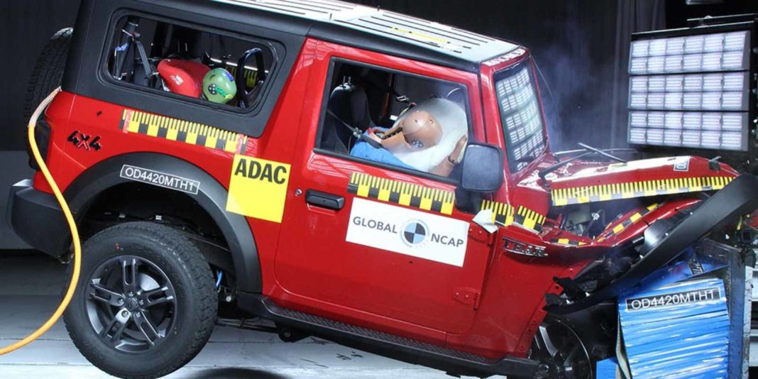 New Mahindra Thar Global NCAP Crash Tests Scores Four