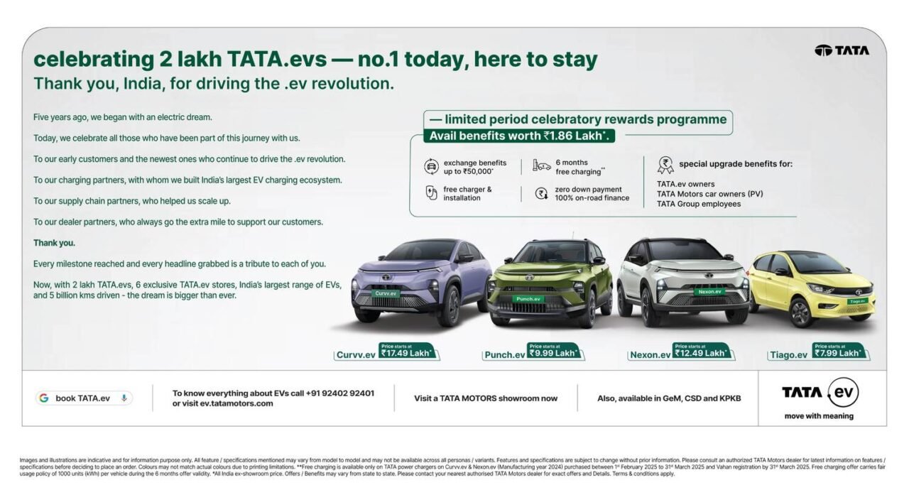 TATA.ev Celebrates 2 Lakh EVs on the Road