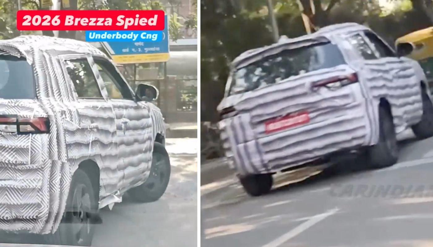 2026 Maruti Suzuki Brezza फेसलिफ्ट टेस्टिंग के दौरान पहली बार दिखी
