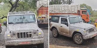 महिंद्रा Thar 3-Door फेसलिफ्ट टेस्टिंग के दौरान फिर दिखी, डिजाइन में होंगे बदलाव Mahindra Thar 3 Door Facelift