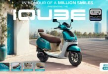 TVS iQube MillionR Special Edition भारत में हुआ लॉन्च, कीमत 1,40,138 रुपये TVS iqube MillionR Special Edition